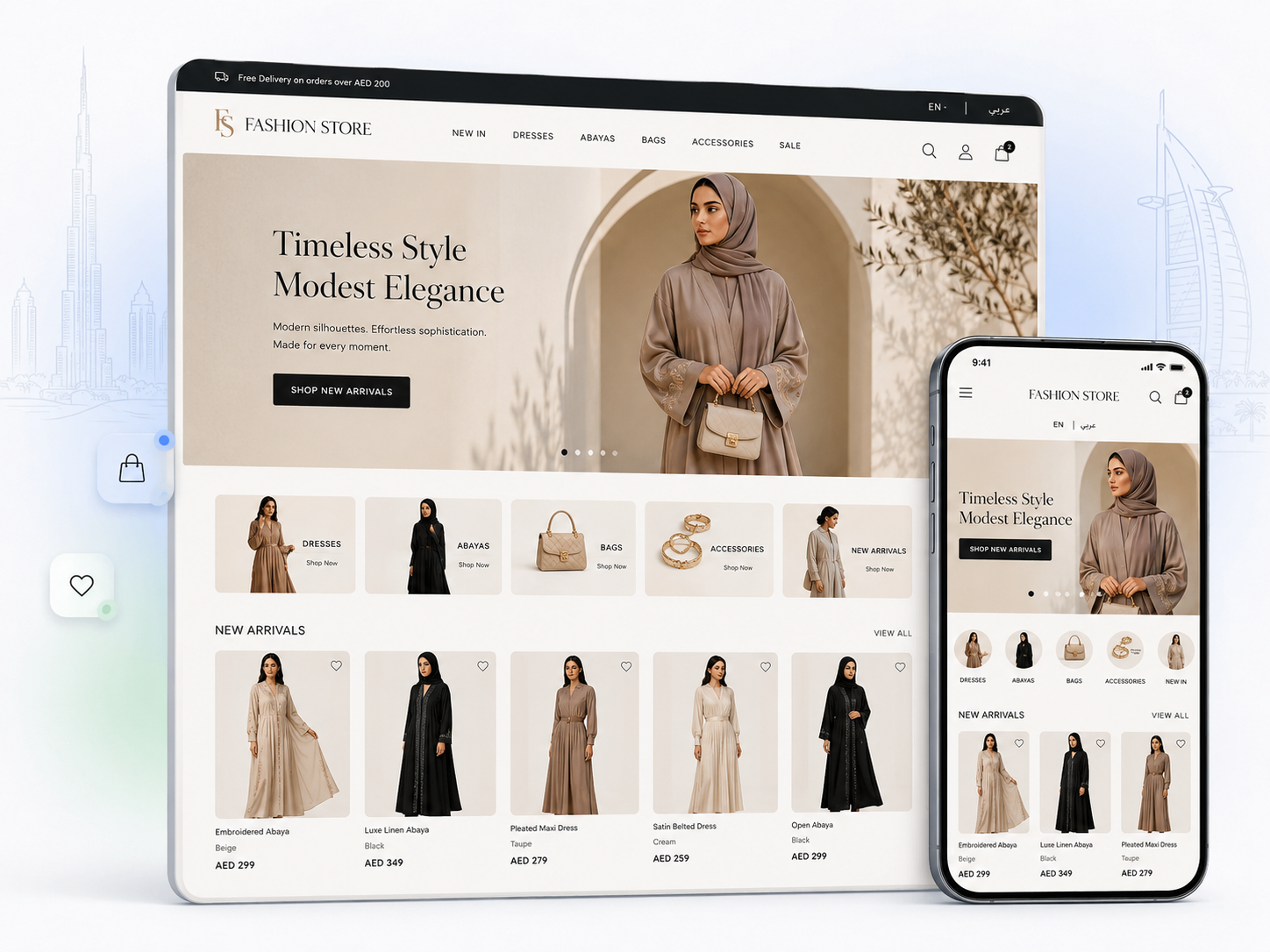 Fashion online store design preview