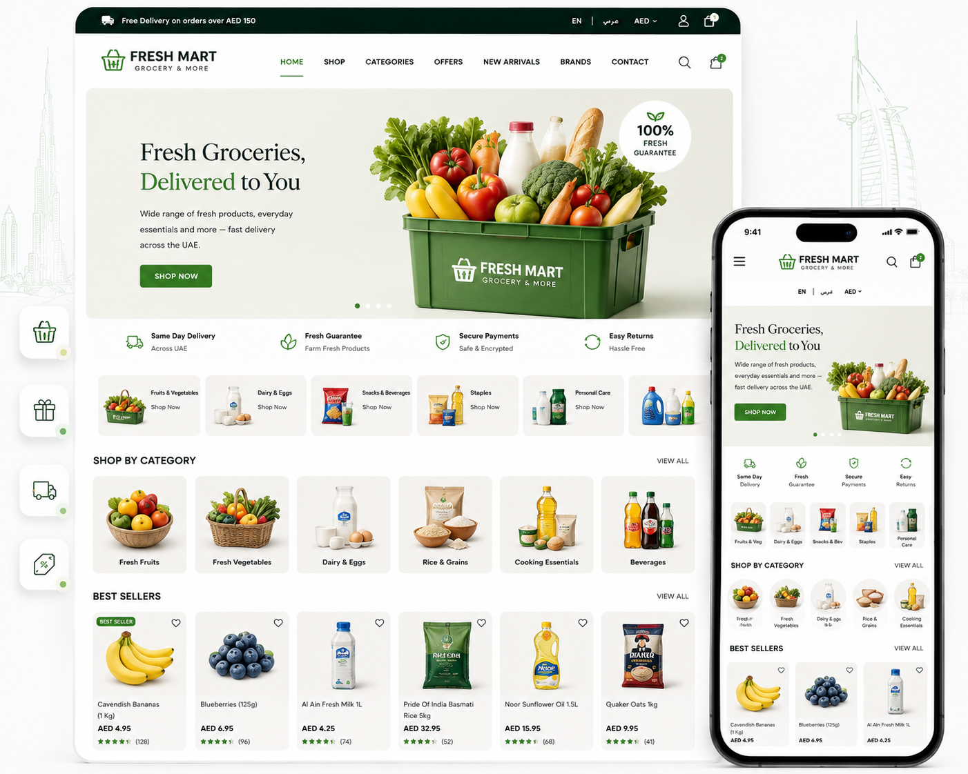 Grocery online store design preview
