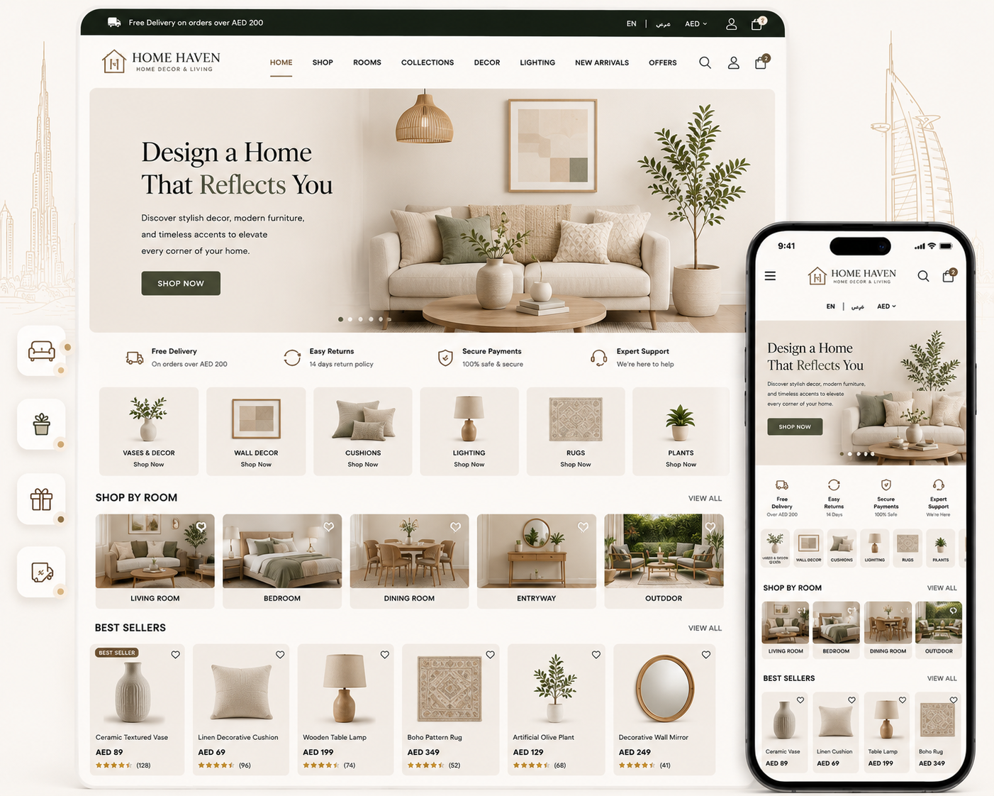 Home decor online store design preview