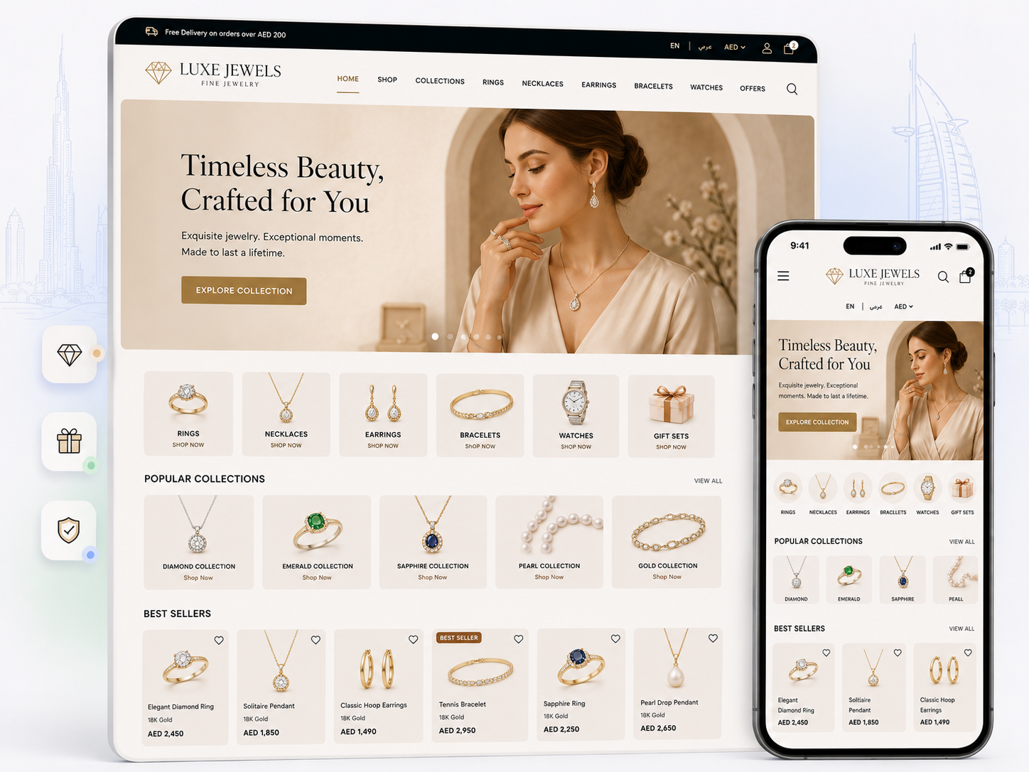 Jewelry online store design preview