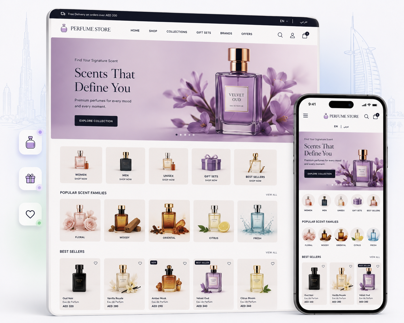 Perfume online store design preview