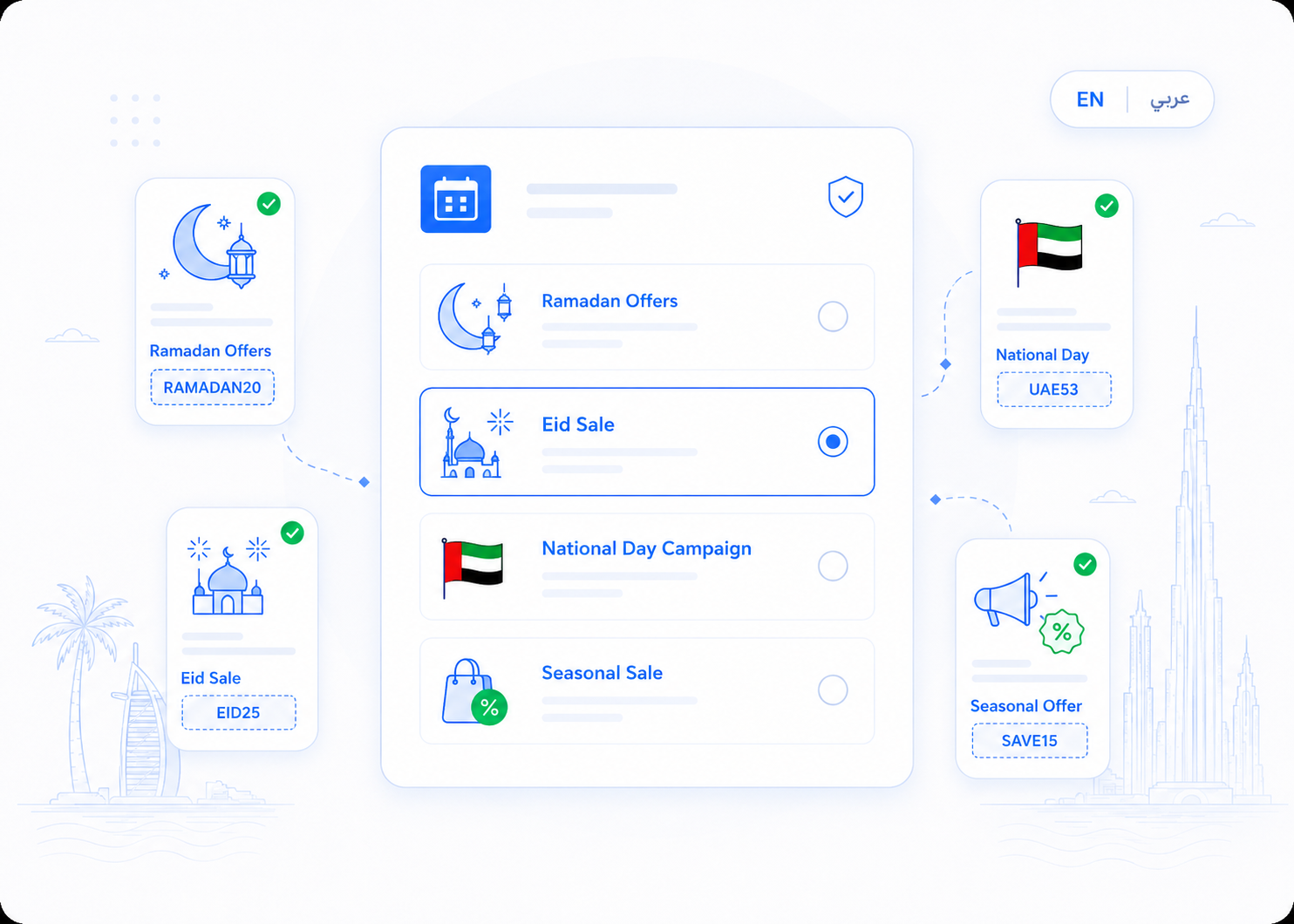 Seasonal ecommerce offer storefront for UAE merchants