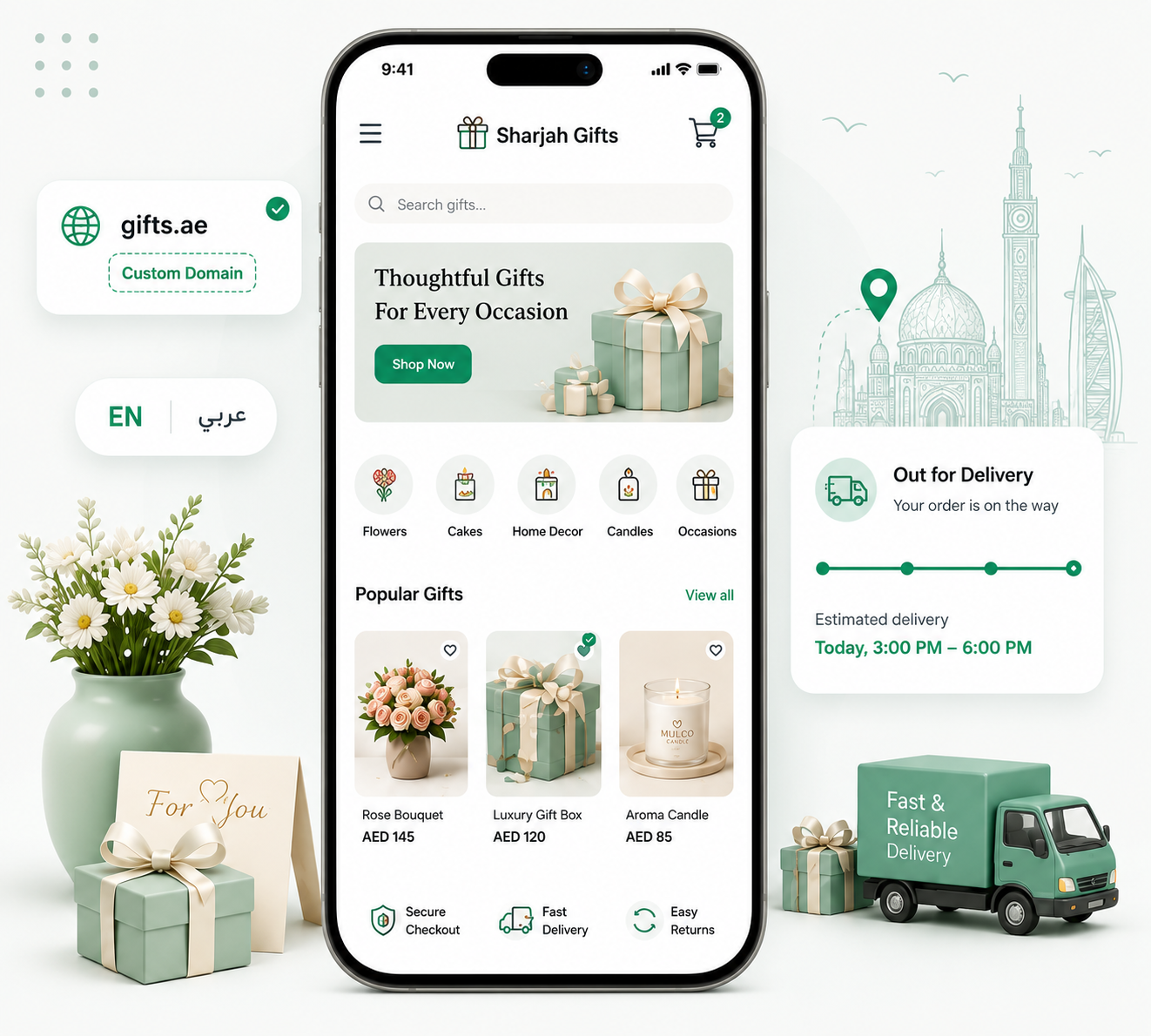 Sharjah gift shop ecommerce storefront preview