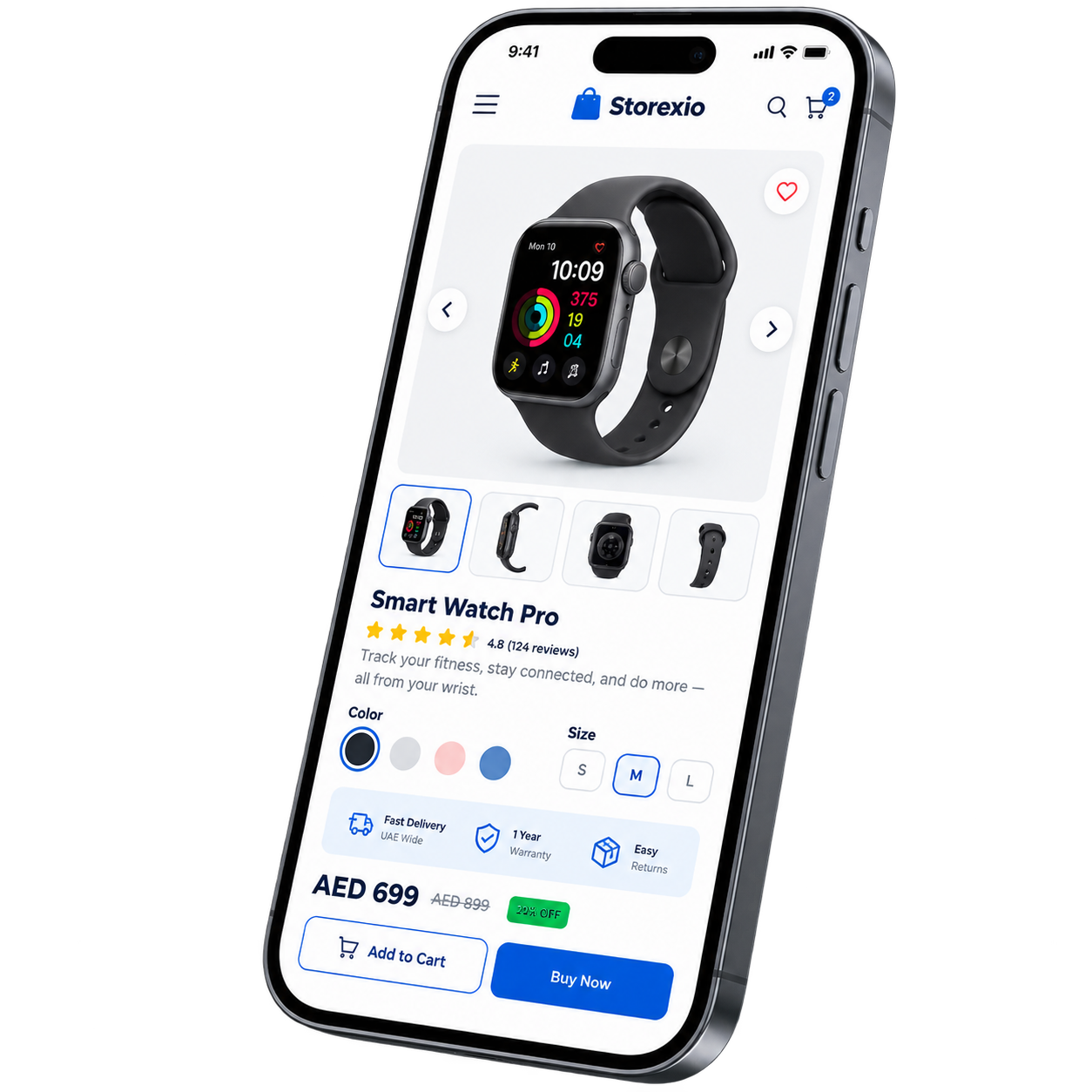 Mobile product page example for UAE online stores