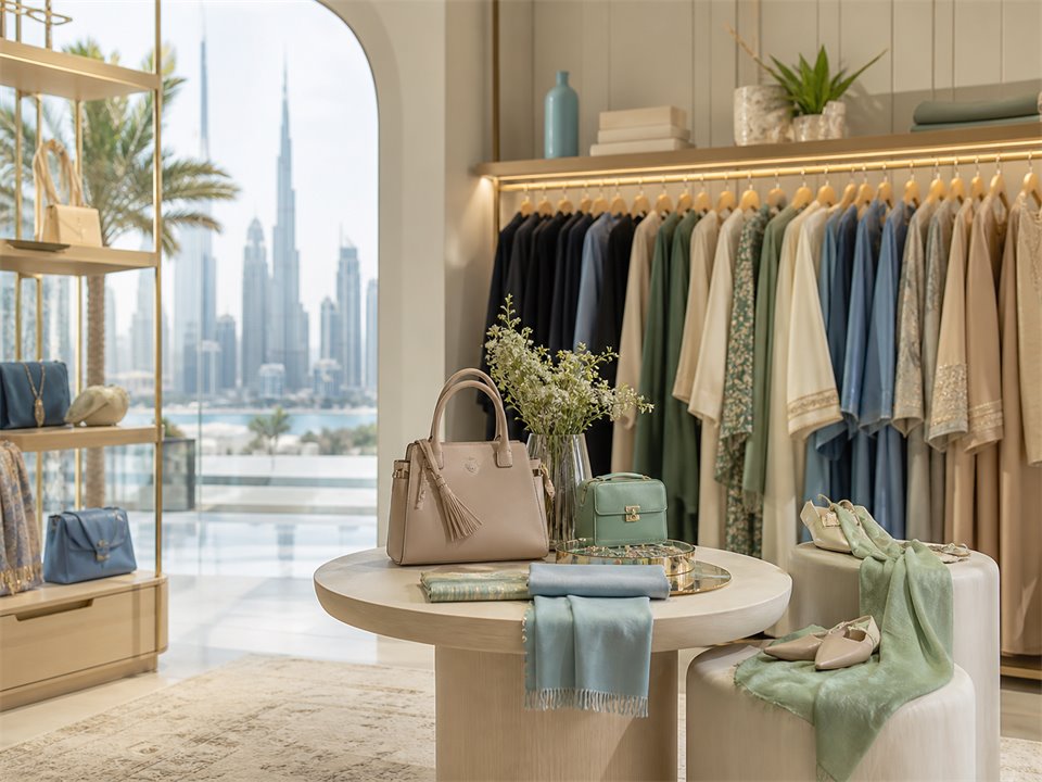 Modern Dubai fashion boutique with curated clothing and accessories